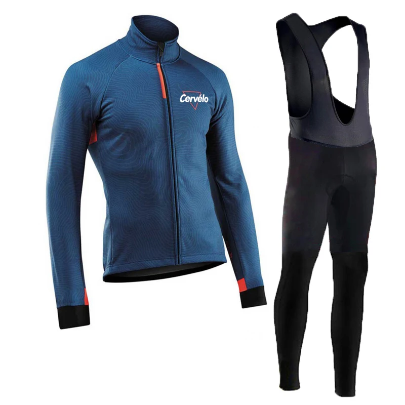 Cervélo Men Summer Cycling Outfit Long Sleeve Lightweight Road Bicycle Jersey Breathable Quick Dry Bib Shorts Racing Clothing