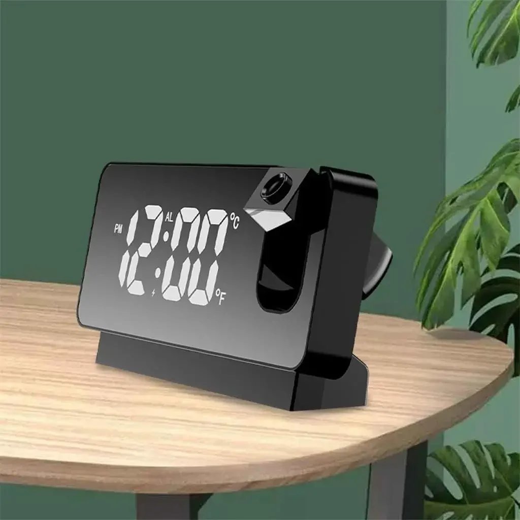 LED Display Digital Projection Alarm Clock Mute Office