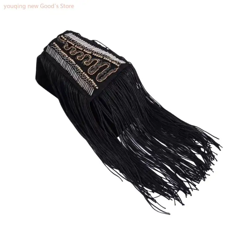 49me eleganckie frędzane epaulety odznaki na ramię vintage koraliki epaulette na garnitury koszuli