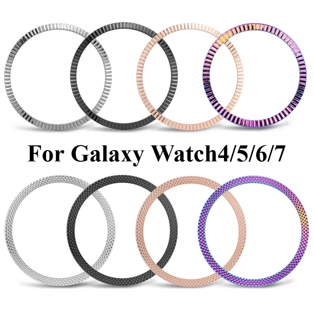 Metalllünette für Samsung Galaxy Watch7 6 5 4 Classic 43 mm 47 mm 42 mm 46 mm 40 mm 44 mm Abdeckring Stoßstange selbstklebendes Gehäuse Watch3 41/45 mm