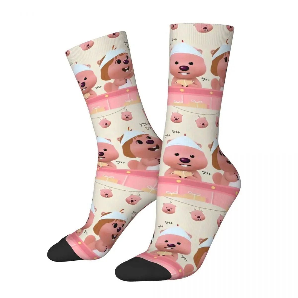 Kawaii Loopy skarpetki męskie damskie zabawne wesołe skarpetki poliestrowe nowość wiosna lato jesień zima średnia podkolanówki prezenty
