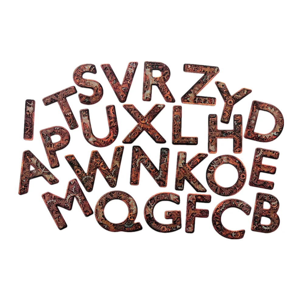 

26pcs rust english alphabet steampunk Stickers Crafts And Scrapbooking stickers kids toys book Decorative sticker DIY Stationery