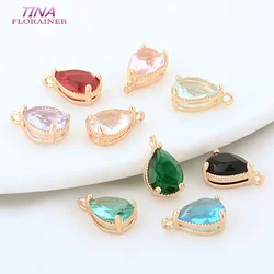 10PCS 6.5*11MM 14K Gold Color Brass Drop Charms Pendants Necklace Earrings Jewelry Making Supplies Accessories