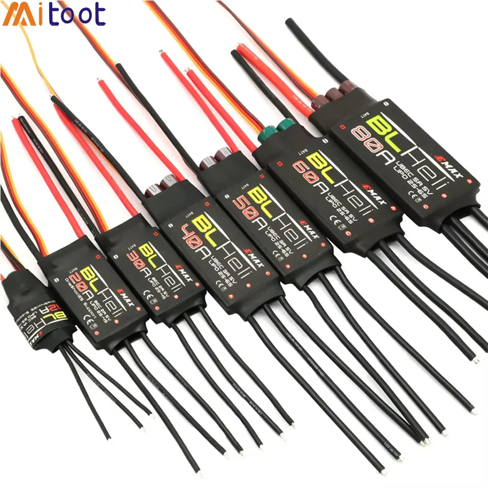 EMAX BLHeli ESC 80A 60A 50A 40A 30A 20A 12A für RC Multirotor Flugzeug Starrflügler FPV Racing Drohne QAV250 QAV210 DIY-Teile