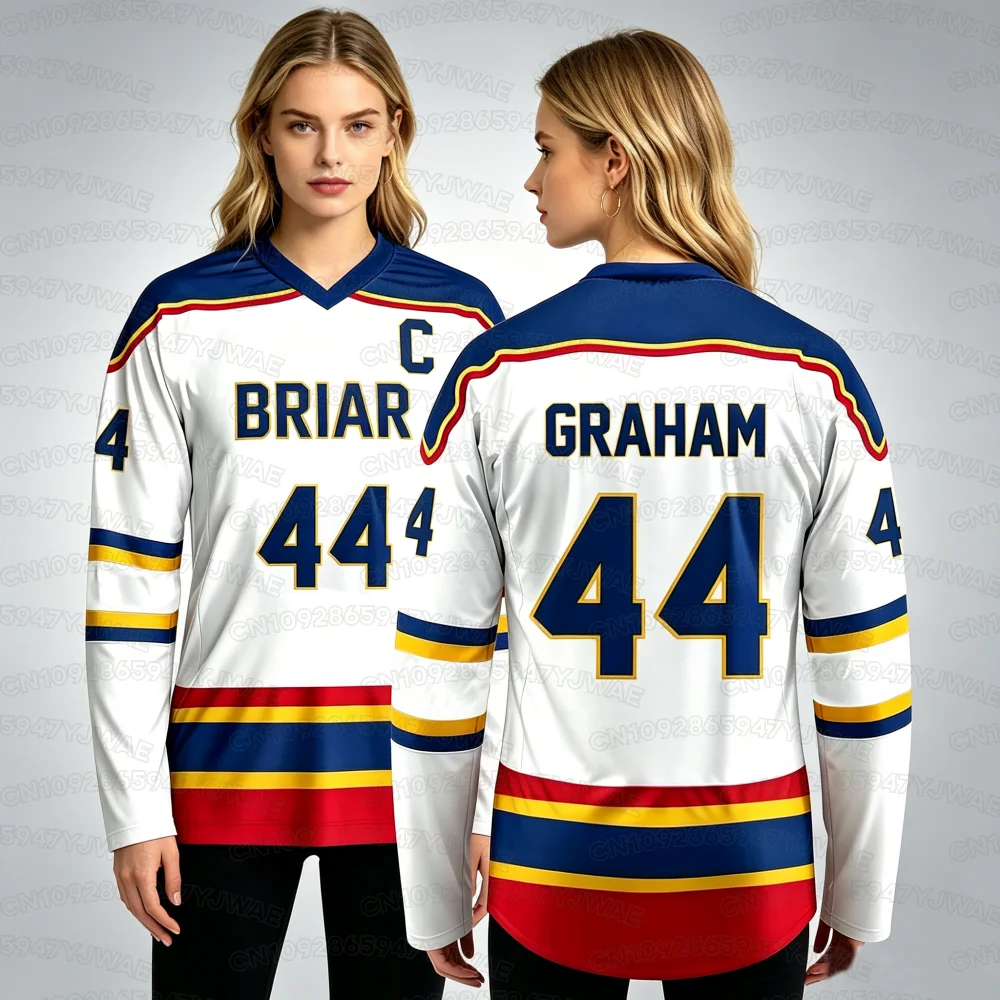 Summer Off Campus Briar University Graham 44 Same Novel DI LAURENTIS 66 V-neck Hockey Jersey Long Sleeve T-shirt