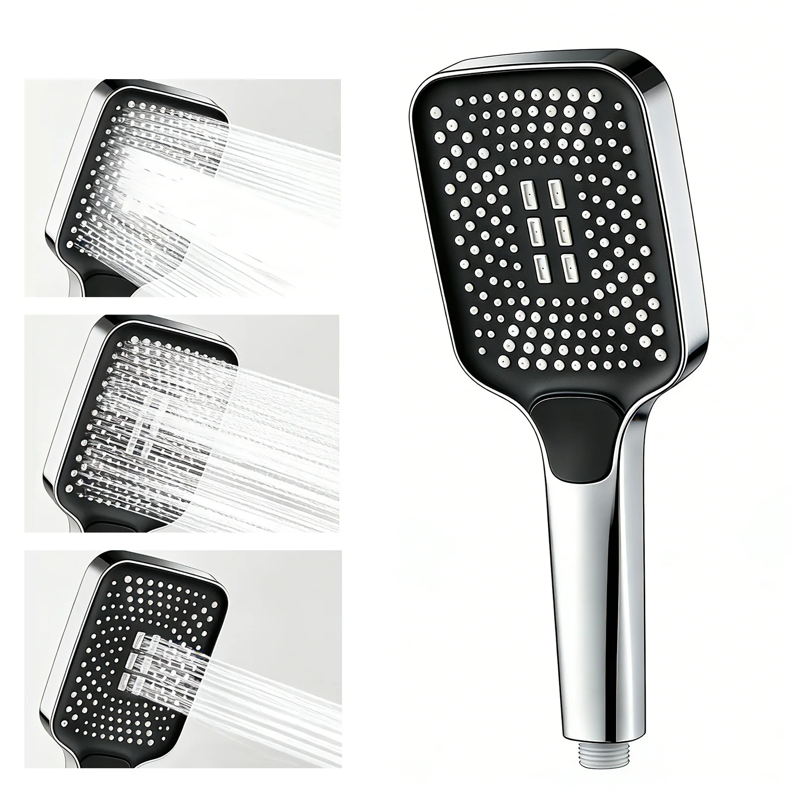 

Square Shower Head Large Outlet Water Heater Household Bath Pressurized Rain Shower Head Set Adjustable