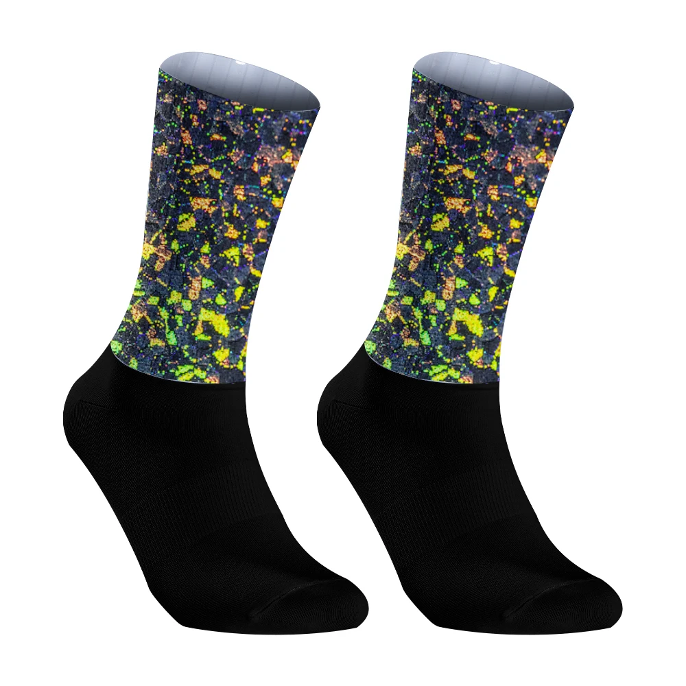 Chaussettes de sport Aero en silicone, Chaussettes de cyclisme, Chaussettes de vélo de plein air, Chaussettes de course sur route, Non ald, Nouveau, 2024