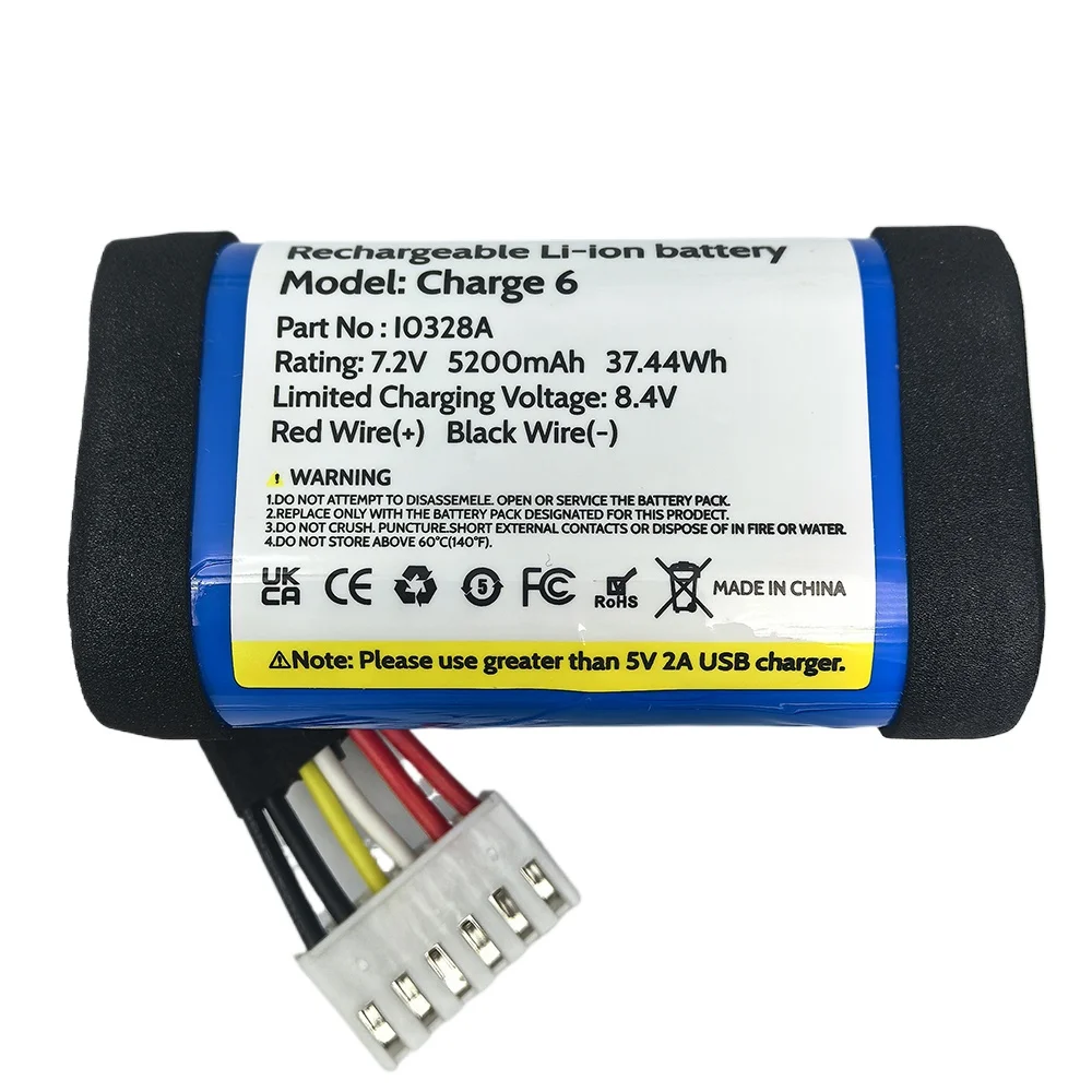 2026 Years Original New For JBL Charge6 Charge 6 5200mAh Replacement Battery Wireless Bluetooth Speaker Batteries