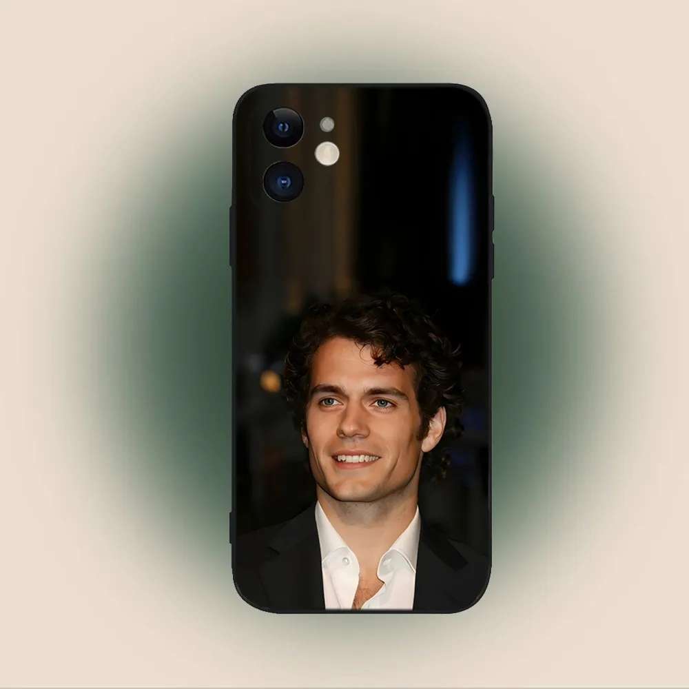 H-Henry Cavill Actor Phone Case For iPhone 15,14,13,12,11,Plus,Pro Max,XS,X,XR,SE,Mini,8,7 Soft Silicone Black Cover