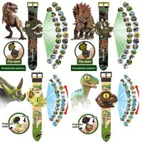 3D Dinosaur Cartoon Toy Watches 24 Projection Flip Student Wristwatches Digital Clock Luminous Children's Watches Kids Toy