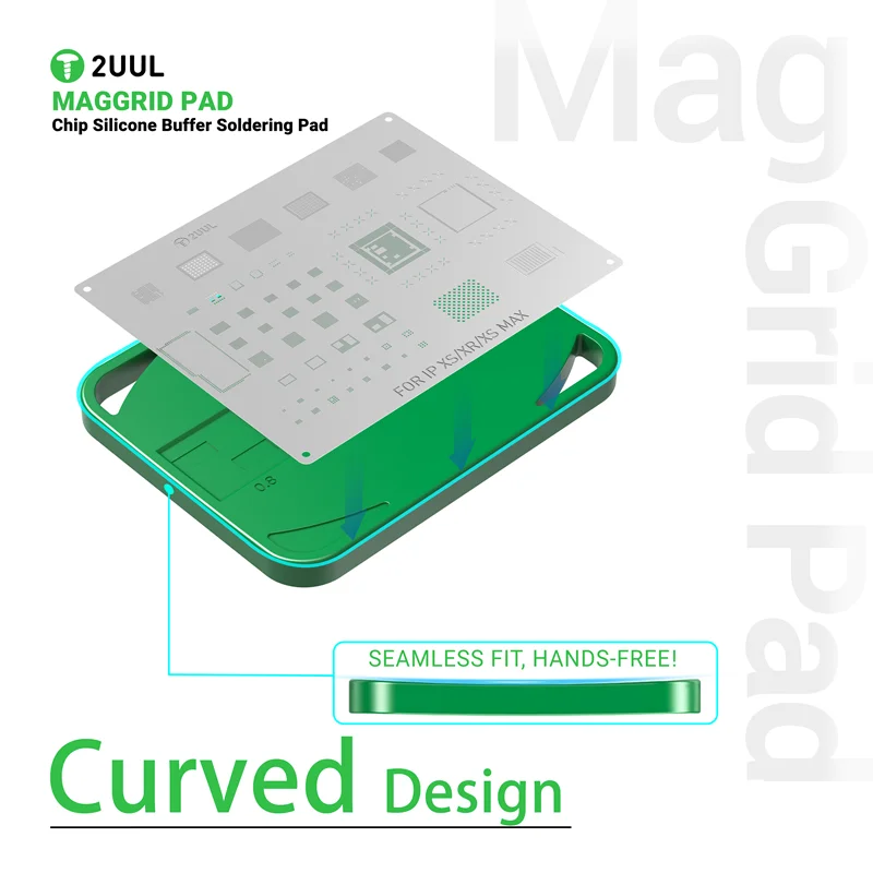 

2UUL BH15 MagGrid Pad изогнутый универсальный для мобильных телефонов термостойкий процессор IC пайка BGA реболлинговый силиконовый буферный коврик