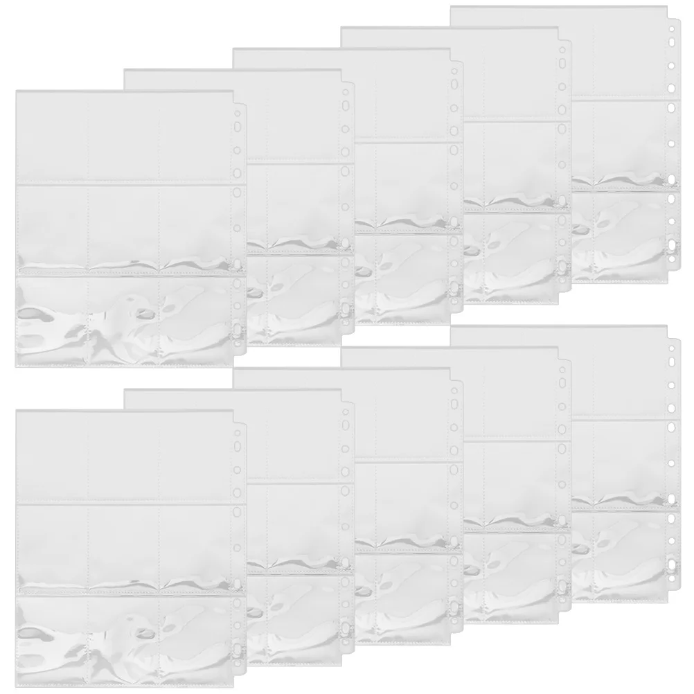 10 Fogli di Custodie Trasparenti per Foto con 9 Scomparti, Pagine Inseribili per Album, Tasche Riutilizzabili Trasparenti per Conservare Ricordi