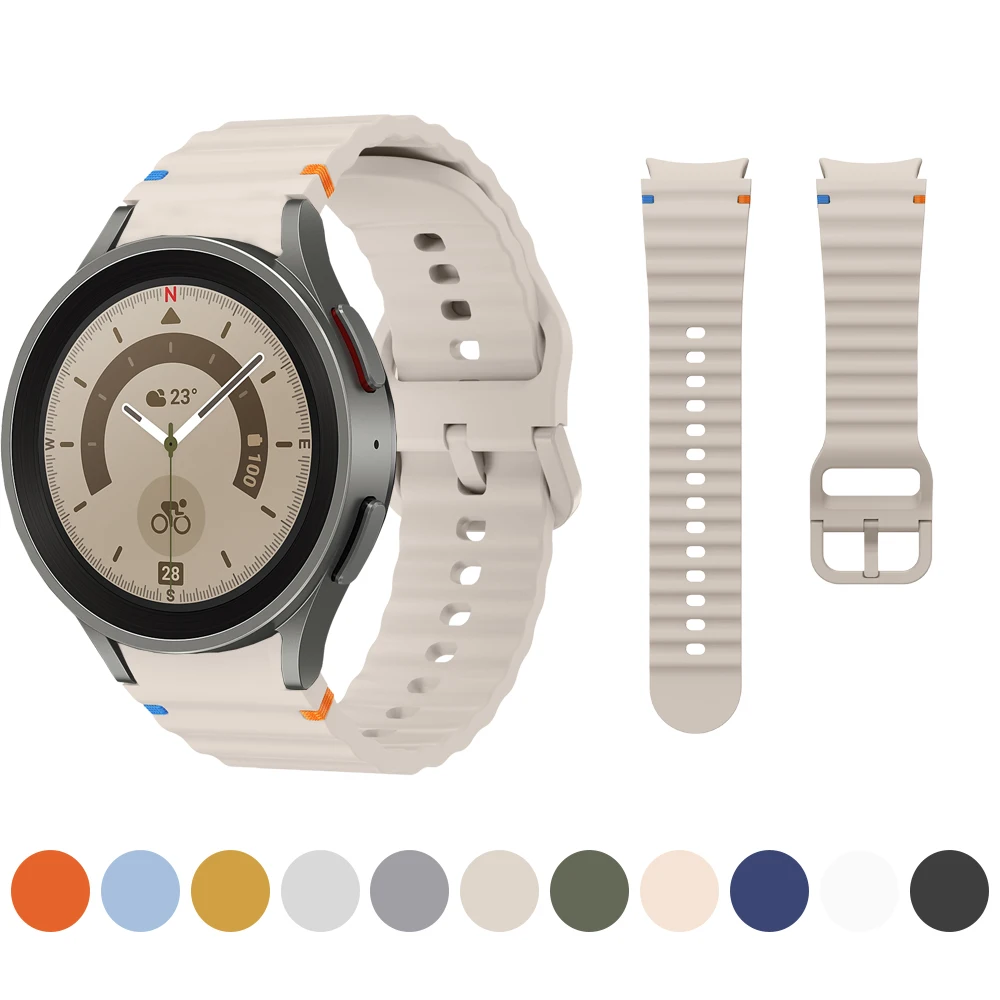 

Ремешок без зазоров для Samsung Galaxy Watch 6 Classic, 43/47 мм, мягкий классический браслет с пряжкой для Galaxy Watch 4 5 6 7, ремешок для часов