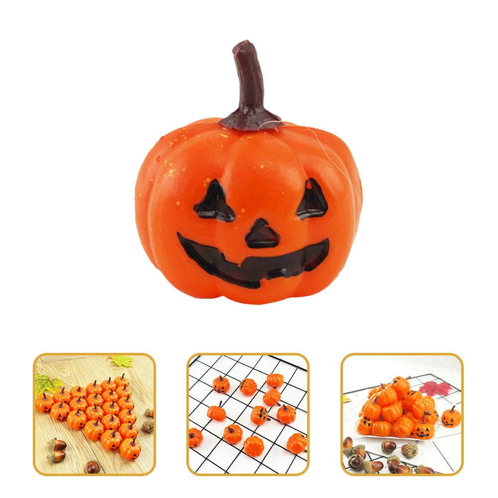 

16 Pcs Fake Artificial Pumpkin Orange Plastic Small Pumpkins Miniature for Crafts