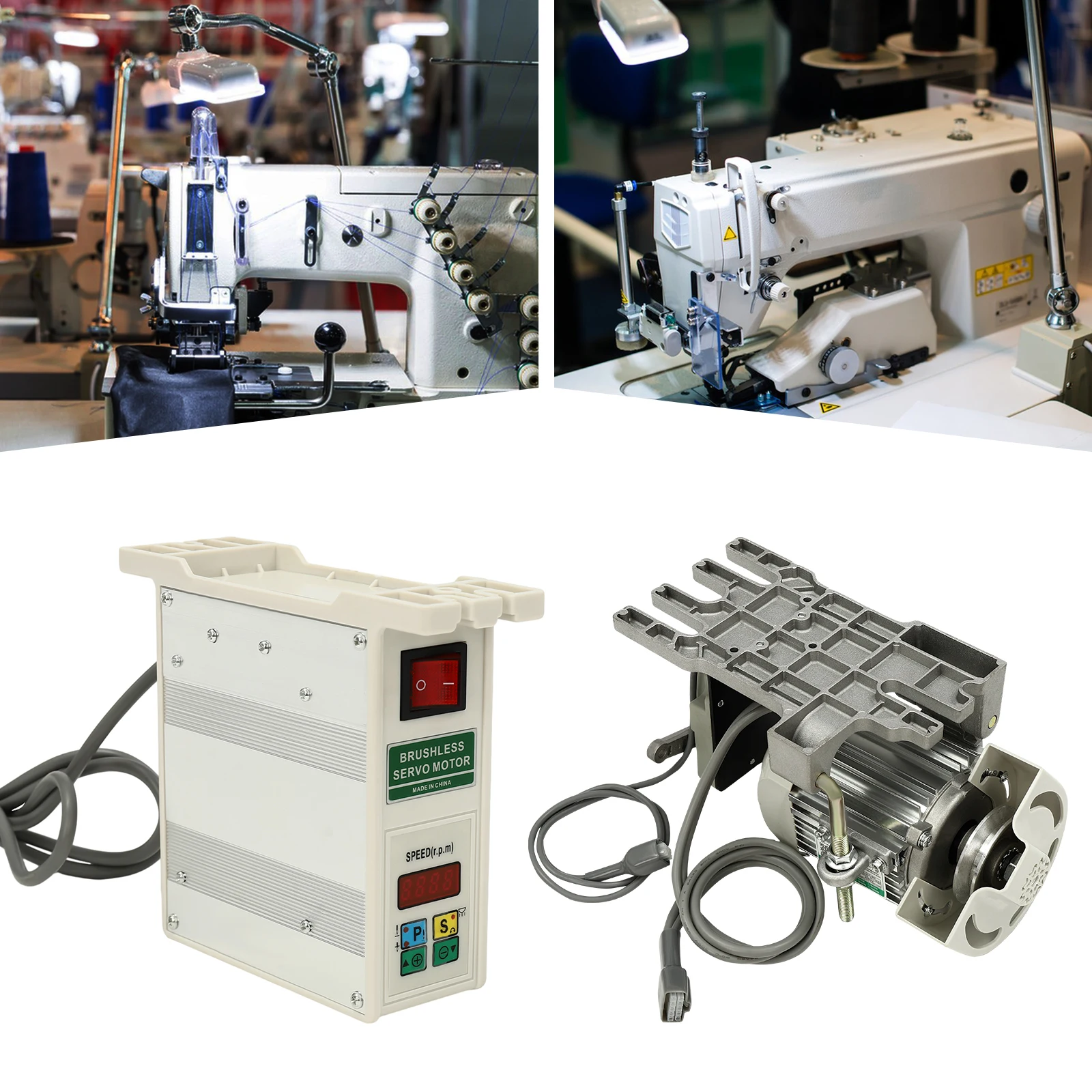 600 W 110 V elektrischer bürstenloser Servomotor, mit unabhängigem stufenlosem Geschwindigkeitshebel, Motor aus reinem Kupfer, für industrielle Nähmaschinen