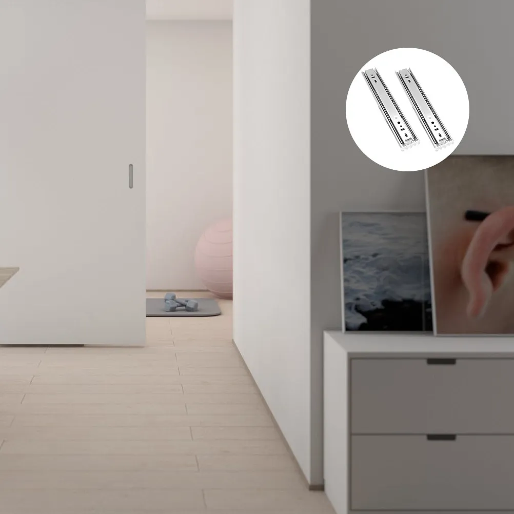 

2Pcs Stainless Steel Drawer Slides Heavy Load Full Extension Soft Close Damping Buffer Slide Rail for Bedroom Bathroom Office