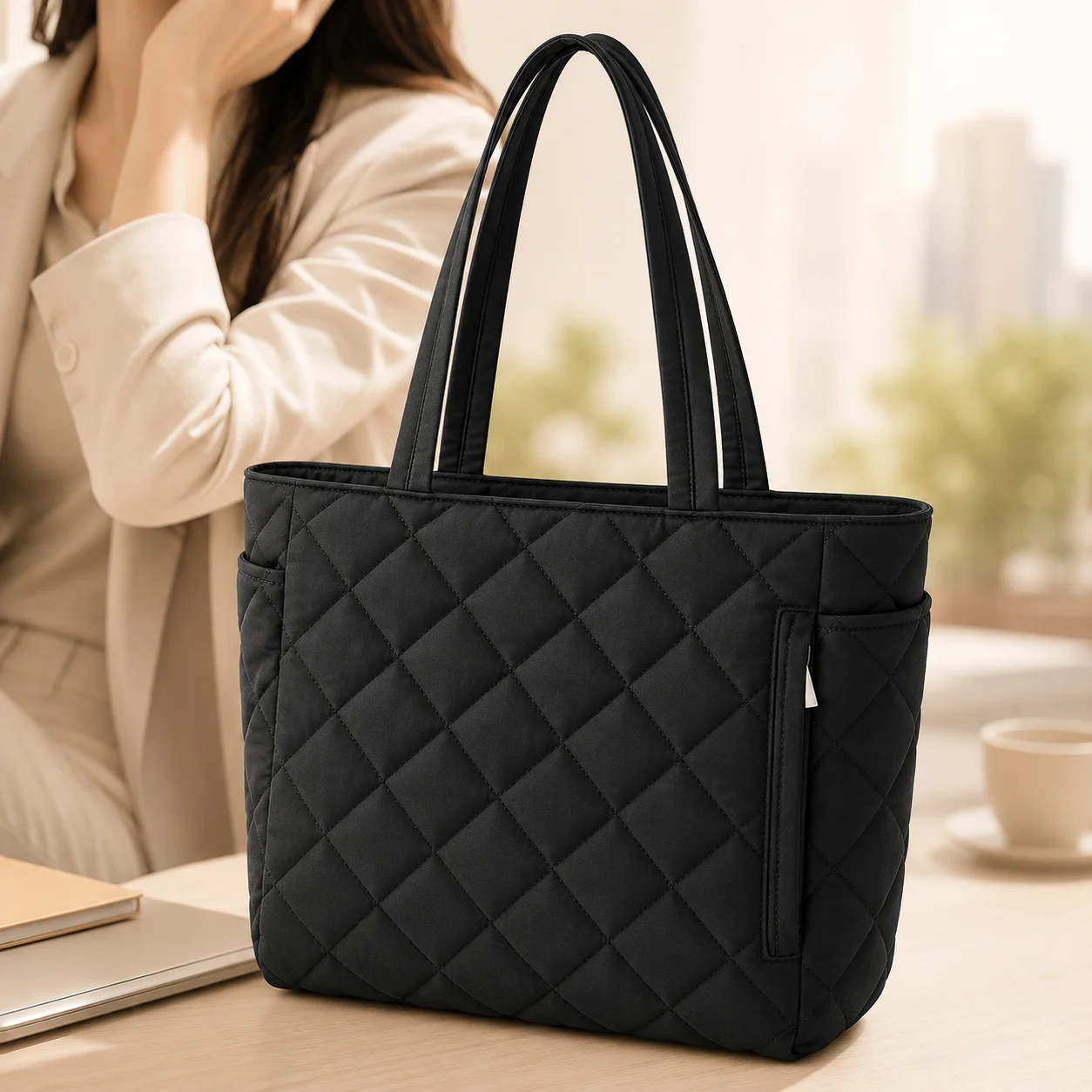 bolsa-tote-de-nylon-acolchoada-para-mulheres-com-bolsos-externos-bolsa-de-ombro-leve-com-multiplos-bolsos-para-trabalho-deslocamento-e-compras
