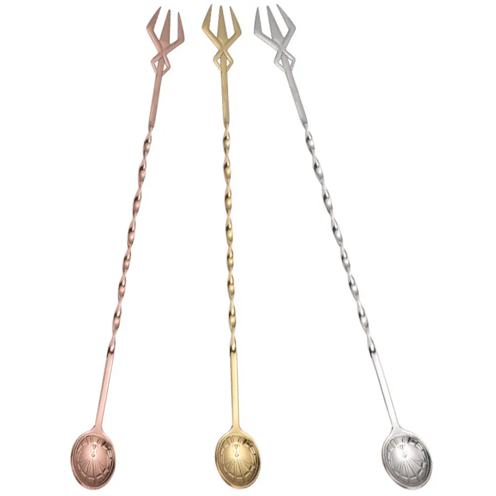 3Pcs Stainless Steel Wine Stirring Rod Cocktail Spoons Swizzle Sticks ...