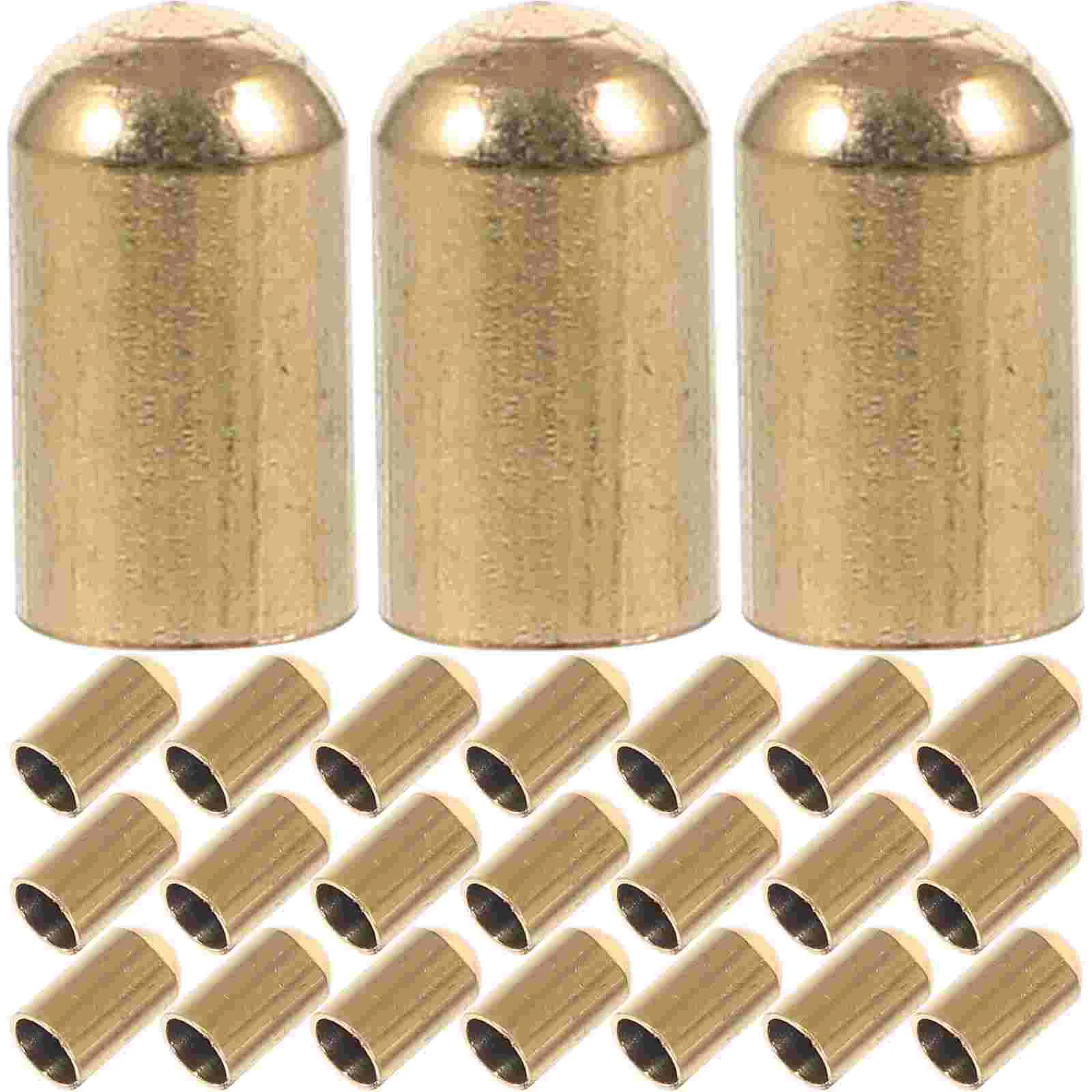 

30pcs Rope End Cap Snake Round Hanging Bucket Charm Bracelet Necklace Accessories 9x5mm 4mm Golden Metal