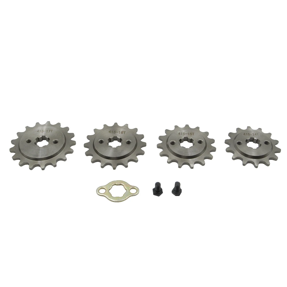 #415 Chain 17mm 14T 15T 16T 17T Teeth Front Engine Sprockets With Retainer Plate Locker For Motorized Bicycle Moped Motorcycle