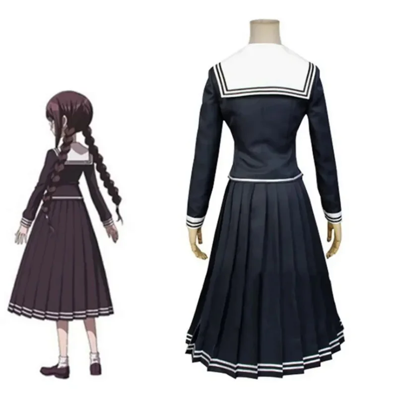 Danganronpa Toko Fukawa Fantasia Cosplay para Mulheres, Vestidos Anime, Uniforme Escolar, Conjunto Completo Trajes de Halloween, Novo Jogo