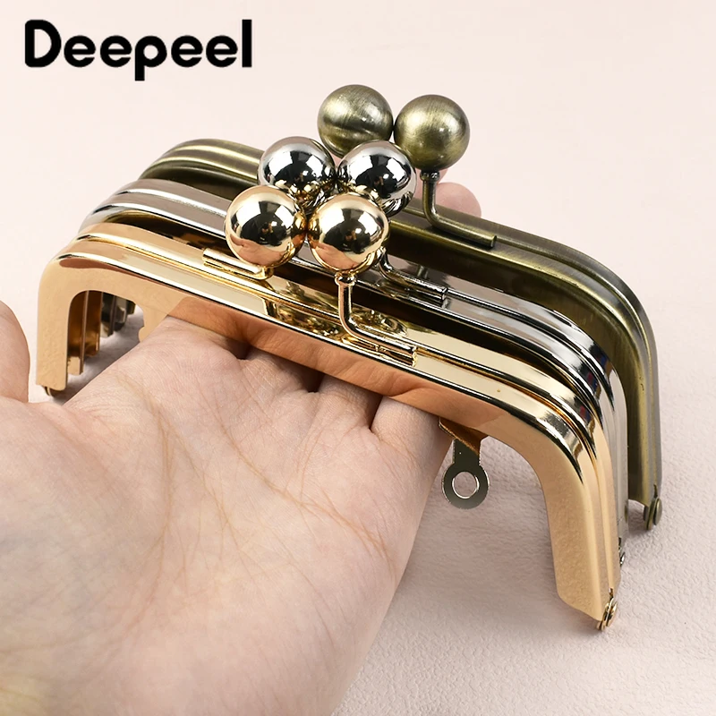 1/2/5Pcs Deepeel 14cm Smooth Metal Bag Handle Frame for Women  Handbag Kiss Clasp Bracket DIY Hardware Purse Accessories