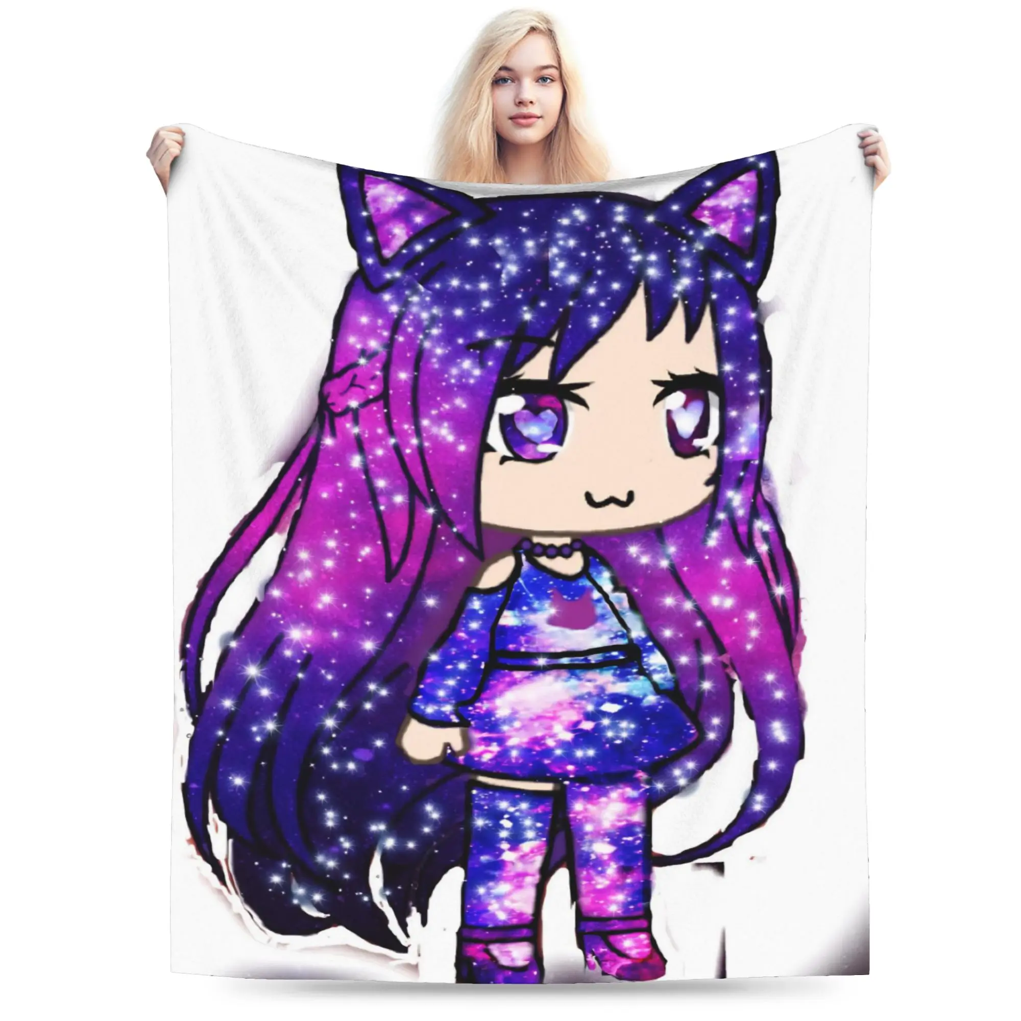 Gacha Life Cartoon Blanket Multi-size Soft and Lightweight  Throw Blankets for Couch Sofa and Bed