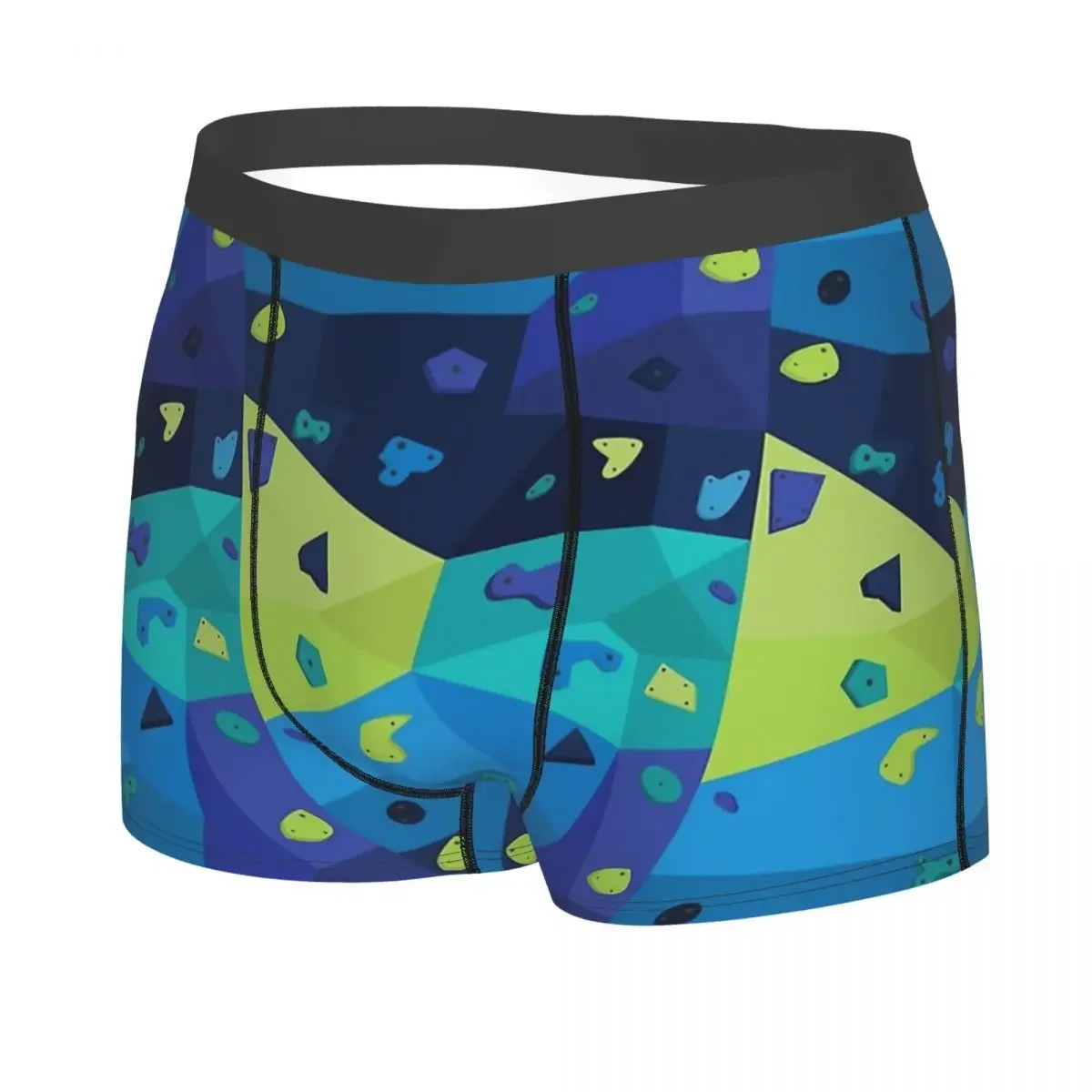 Boulder Wall Blue And Green Men Boxer Briefs Rock Climbing Highly Breathable Underpants Top Quality Print Shorts Birthday Gifts