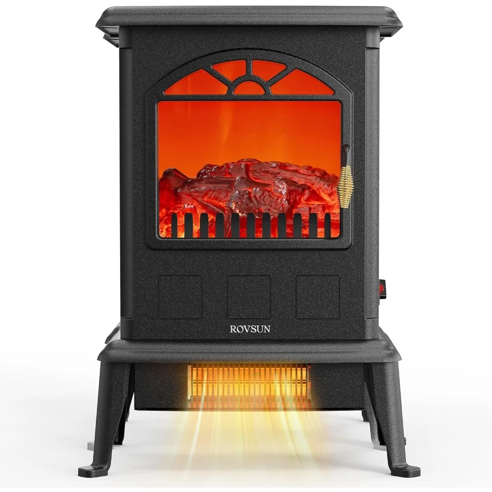 

Bonnlo 22.4H Electric Fireplace Heater with Adjustable 1000W/1500W Temperature, Freestanding 3D Flame Effect Fireplace Stove