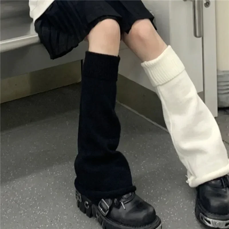 

Y2k Winter Leg Warmers Fluffy Goth Accessories Gothic Lolita Knit Long Socks Women Legs Warmers Lady Sock Gothic Stylish Legging