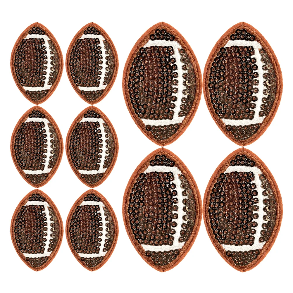 

10 Pcs Rugby Beads Sheet Cloth Stickers Embroidered Sequin Patches Fabric Clothing Applique Repair for Football