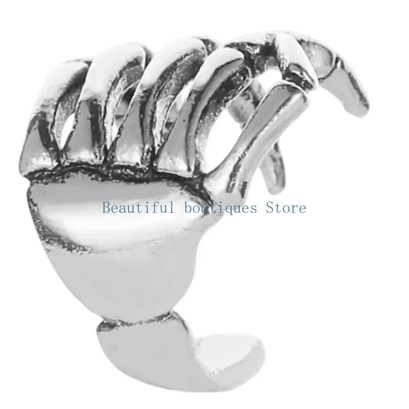 U4LF Trendy Skeleton Hand Spine Ear Cuff Alloy Ear Cartilage Clip Fashion Accessory For Music Festivals And Night Out