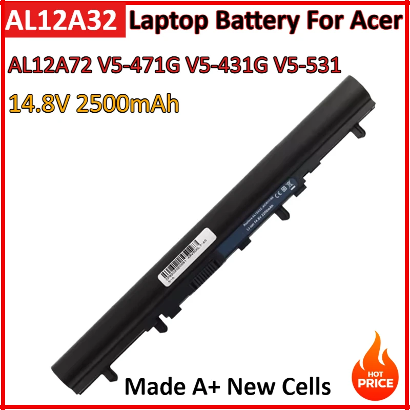 

14.8V 2500mAh AL12A32 AL12A72 Laptop Battery For Acer V5 V5-171 V5-431 V5-531 V5-431G V5-471 V5-571 V5-471G V5-571G 2500mAh