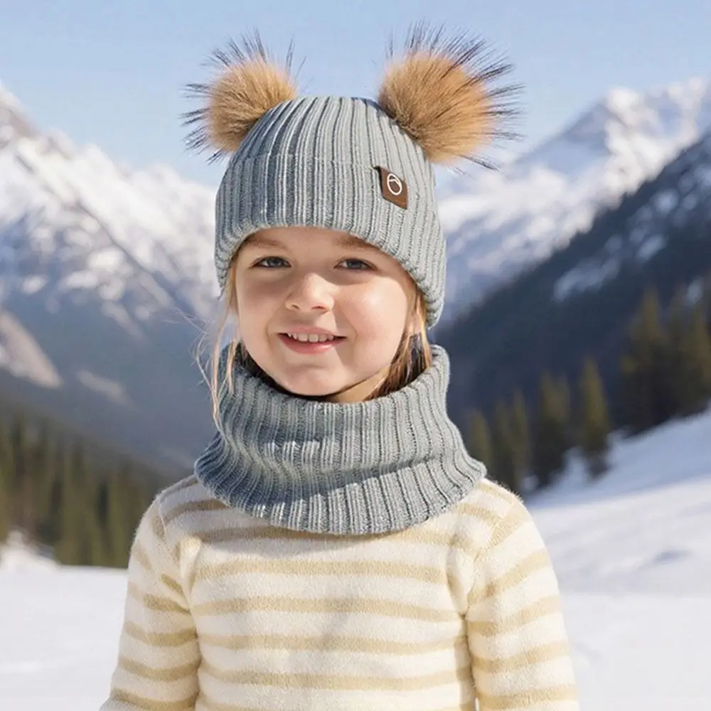 3 قطعة/المجموعة الصوف اصطف الاطفال قبعة وشاح قفازات مجموعة محبوك قبعة سميكة المواد الأطفال قبعة قبعة الحماية الحرارية