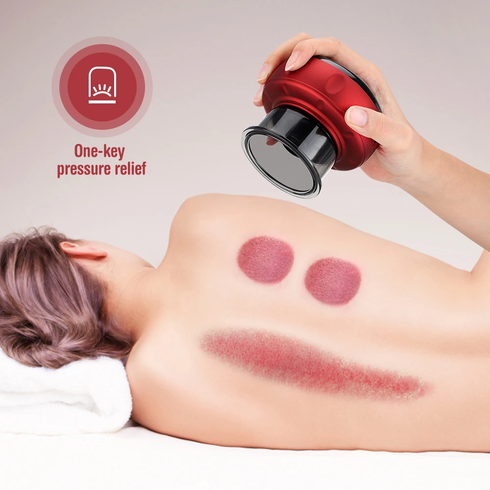 Smart Electric Vacuum Cupping Device Body Scraping Massager Heating Suction Cup Device Physical Fatigue Relief Beauty Health