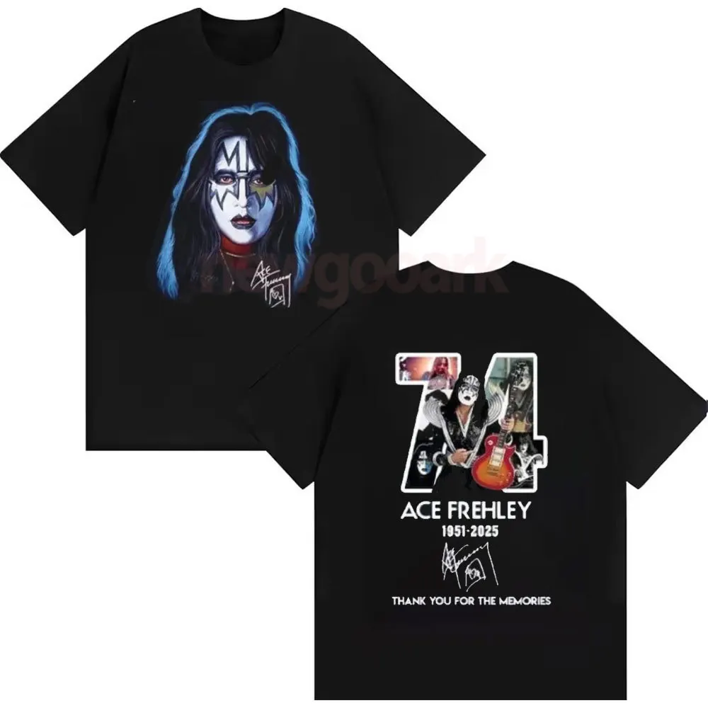 Ace Frehley Tribute Graphic T Shirts RIP 1951–2025 Thank You for The Memories Gift Woman Man Fans Cotton Tshirt Short-sleev