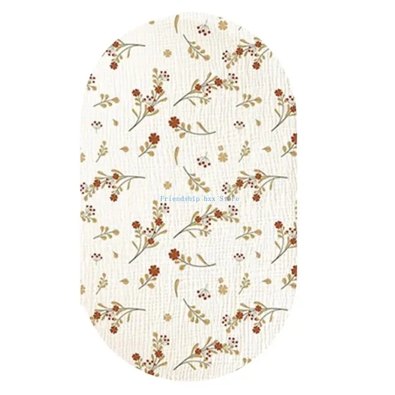 F1CB Cosy Baby Bassinet Fitted Sheet Comfortable Pram Bedding Stuff Machine Washable Fit Oval and Rectangle Mattresses