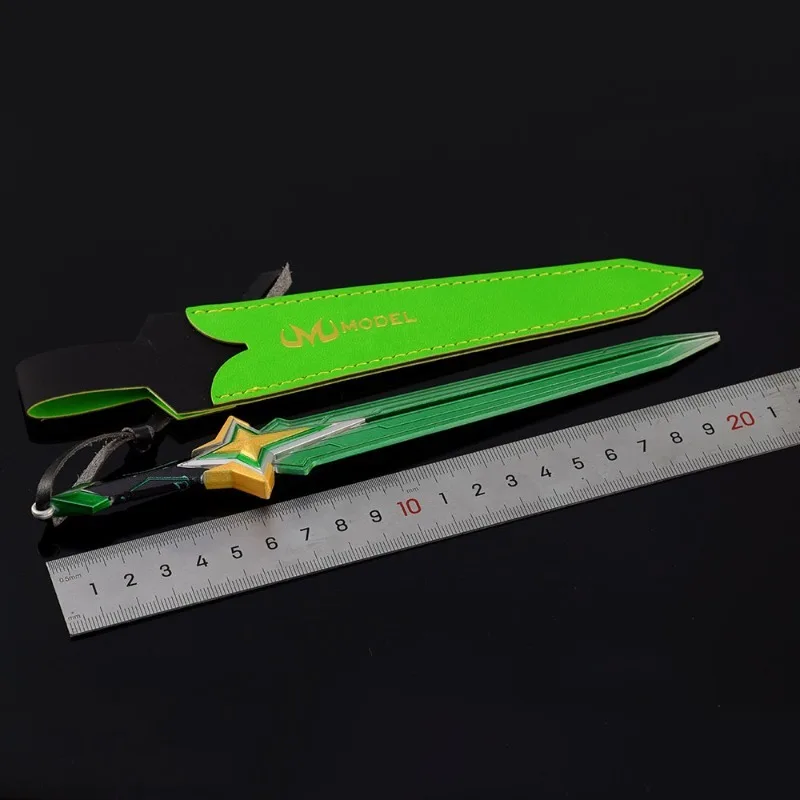 22cm/8.66in Valorant Model Broni Peryferyjnej Popularny Wojskowy Metalowy Skórzany Pokrowiec Rękodzieło Ozdoby Kolekcja Prezent