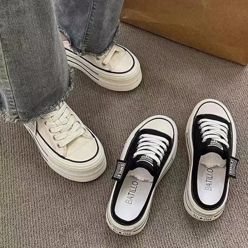 

Новые летние модные повседневные парусиновые женские тапочки на высоком каблуке, удобная пикантная женская обувь на танкетке с носком