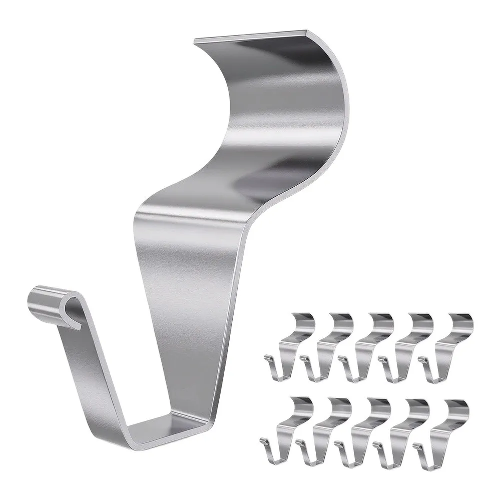 Vinyl Siding Hooks No-Hole 10 pcs Stainless Steel for Hanging Garden Signs Lights Wreaths Load 12 lbs Easy Slide