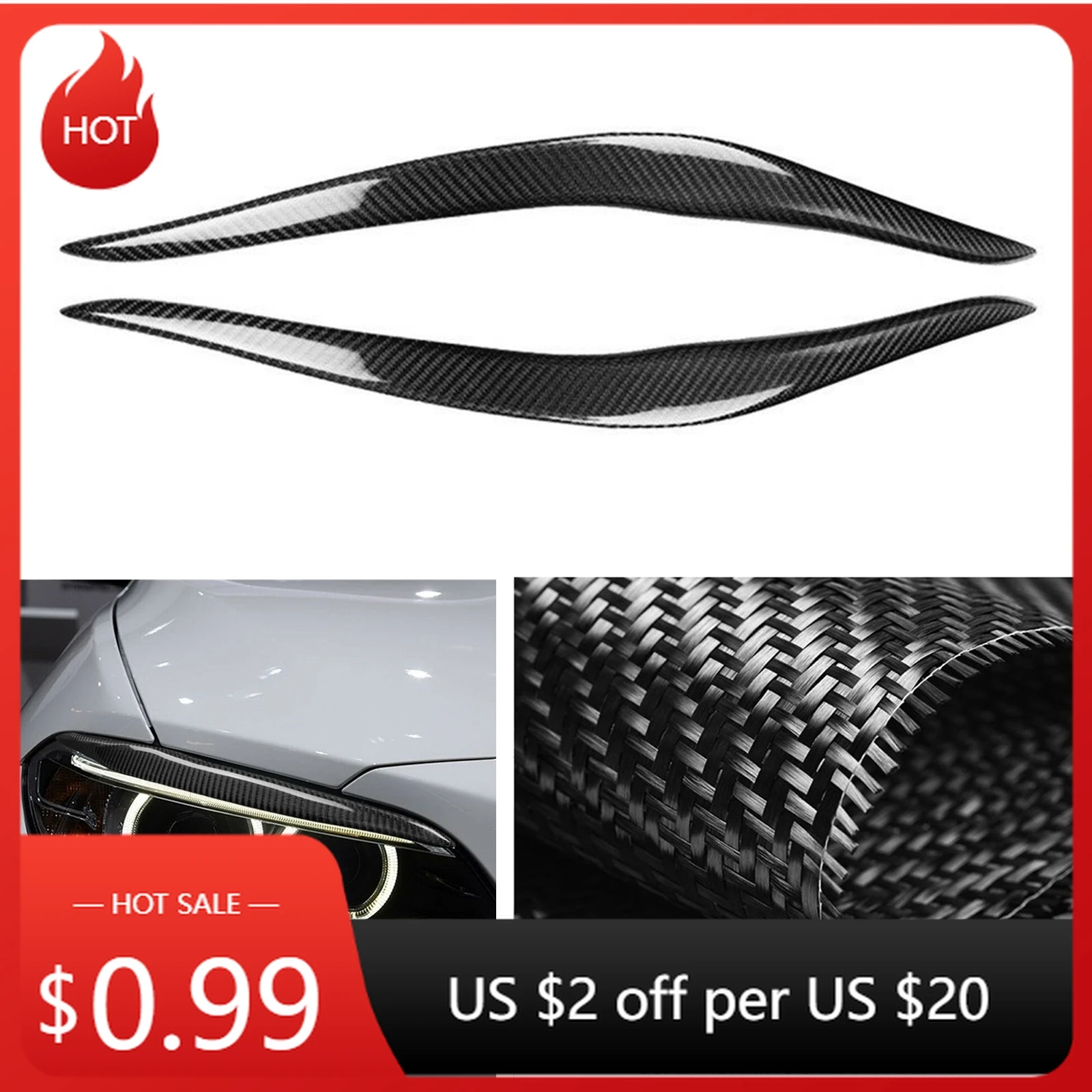 

Фара для бровей, веки для BMW 2 серии F87 M2 F22 F23 220i 228i M Sport Coupe 2-дверная 2014-21 Комплекты кузова из углеродного волокна