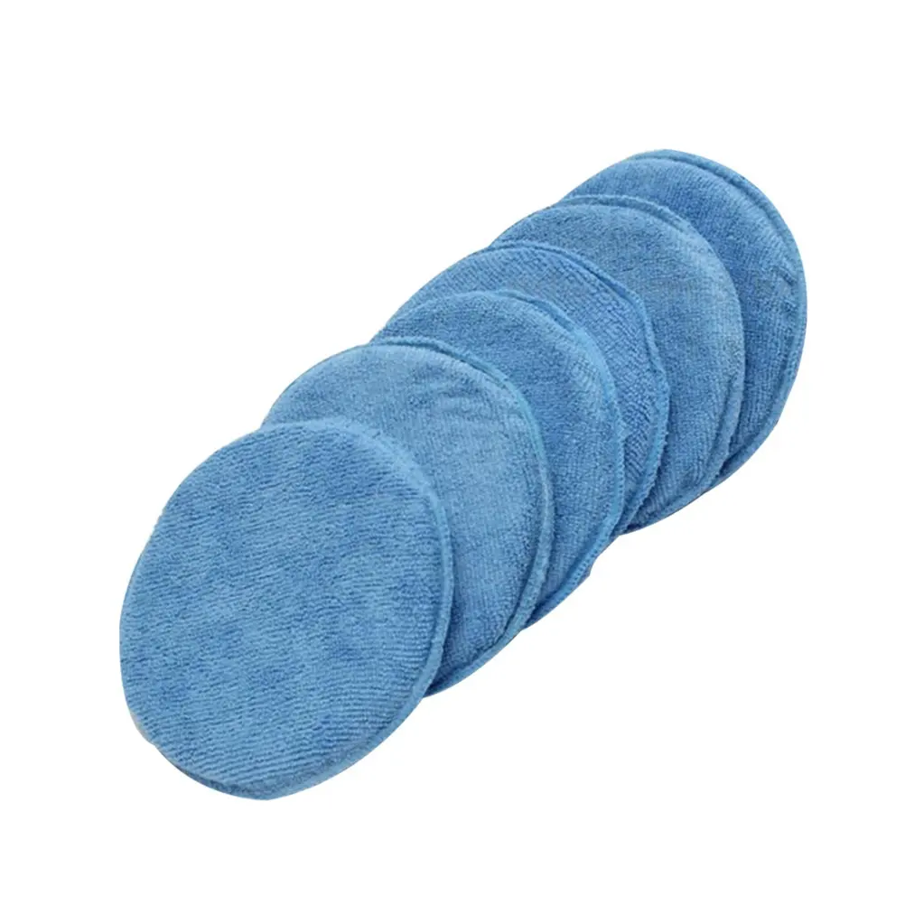 6Pcs 5Inch Blue Wax Sponge for Car Detailing Polish Application Vehicle Waxing Cleaning Up to 8 Uses Per Sponge Dual Surface Car