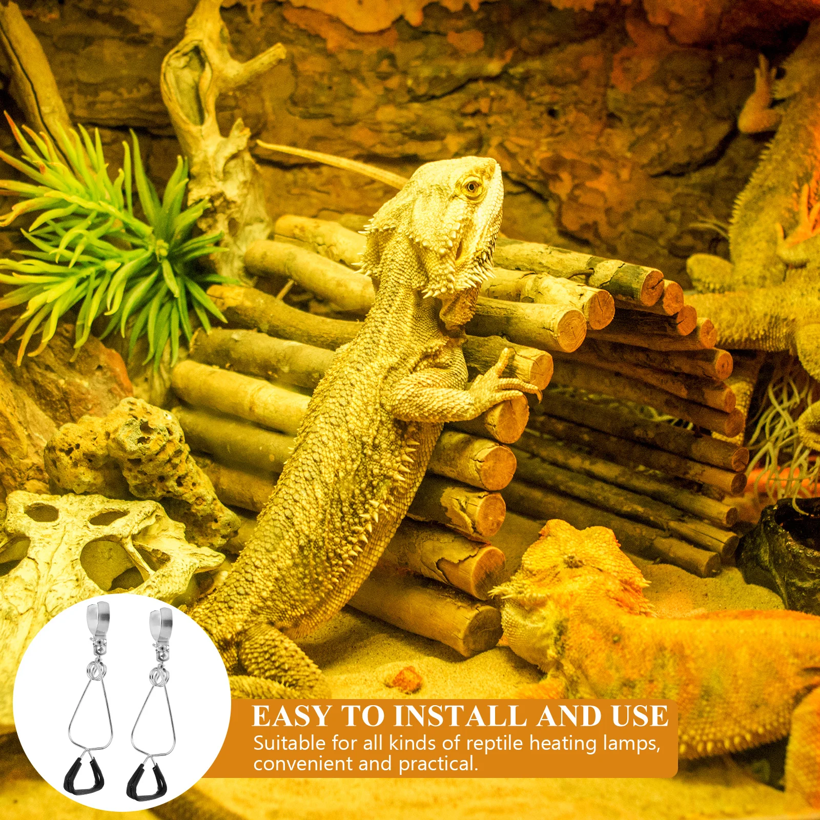 

2Pcs Adjustable Clamps Lamp Stand Fixture Reptile Heat Lamps Holder Portable Convenient Practical Adjustable Lamp Fixture