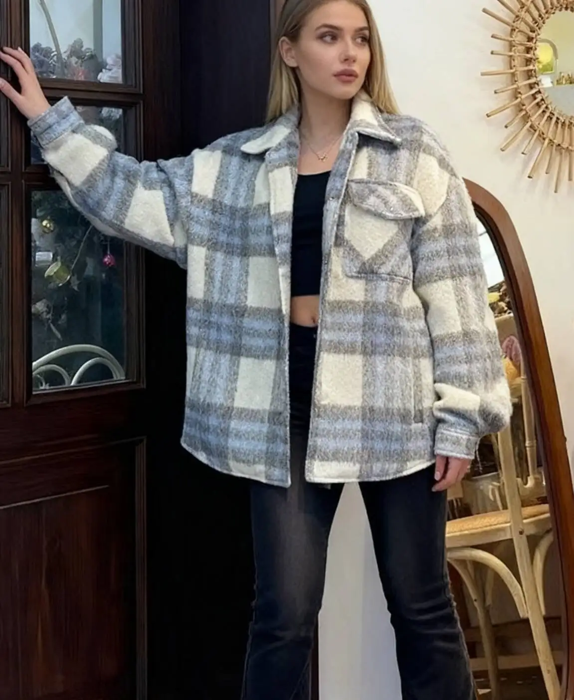 

Шерстяные пальто, женское шерстяное пальто, натуральное длинное осеннее атласное пасторальное пальто с пряжками для прогулок, универсальное современное богемное пальто в скандинавском стиле