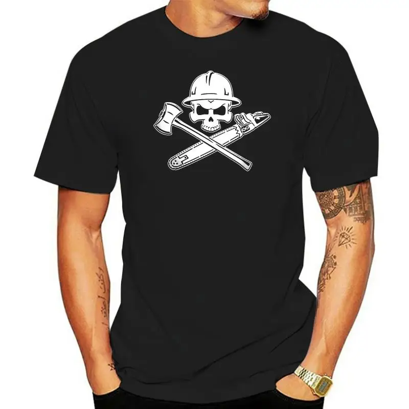 Logger T Shirt - loggers skull t-shirt arborist logging shirt tree worker shirt