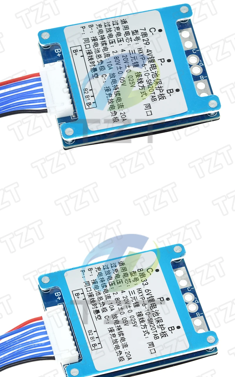 TZT 1/3 Stück 7S 8S 9S 10S 3,7V 20A BMS 29,4V/33,6V/37,8V/42V Li-Ionen Ternäre Lithium-Batterie-Schutzplatine mit Balancer/NTC – Detail 9