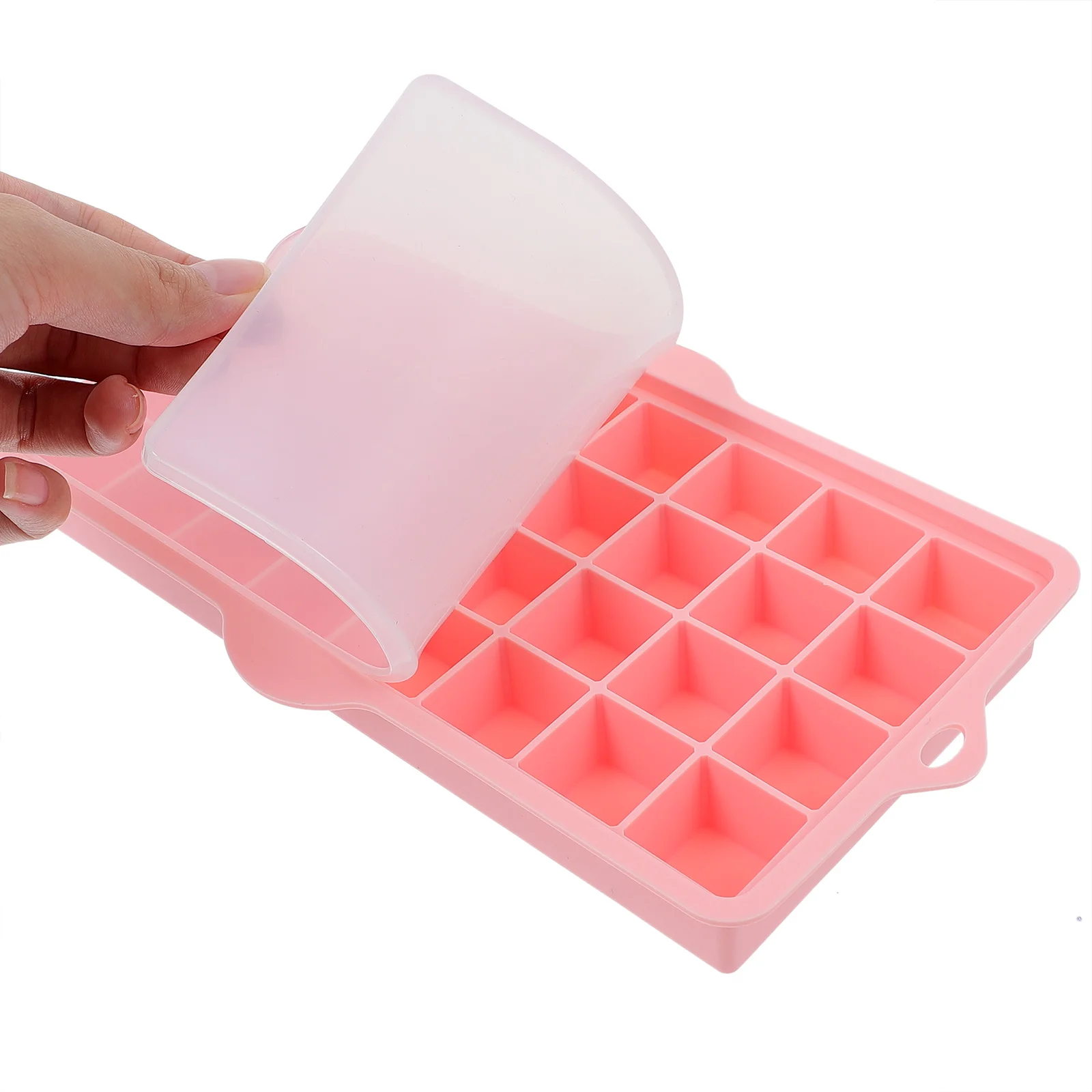 Rectangular Ice Lattice Mold Non-stick Cube Tray Silicone with Lid Cubes Practical Silica Gel Food Grade Slow Melting Reusable