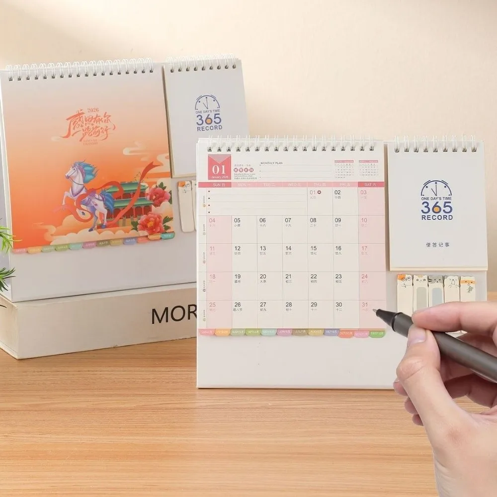 يقف 2026 سطح المكتب أجندة مكتبية /رزنامة مكتبية ورقة سميكة إدارة الوقت تقويم قابل للكتابة وظيفة مذكرة قابلة للطي سطح المكتب ورقة التقويم #5