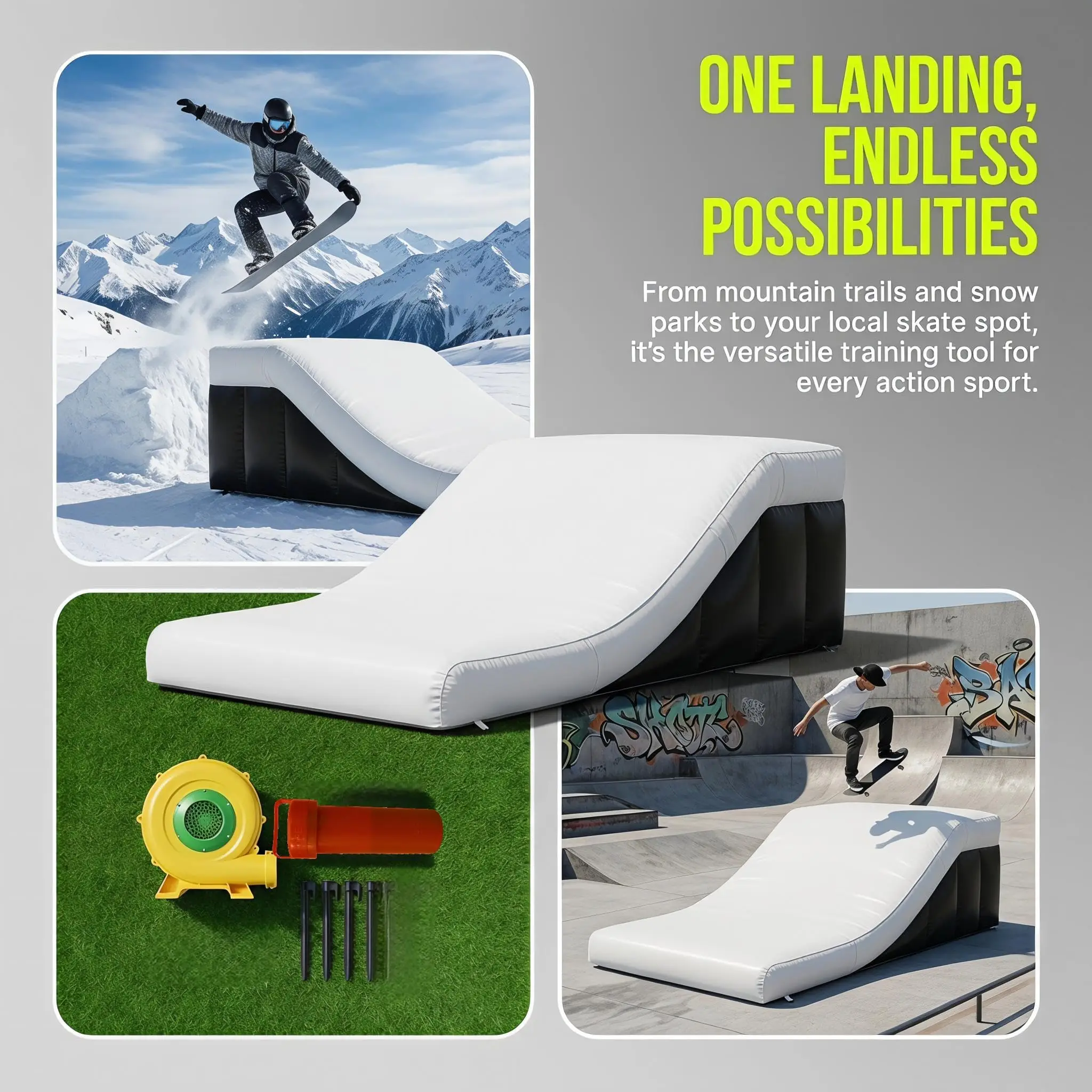 Commercial 20ft  Inflatable Airbag Lander - PVC BMX Jump Ramp Inflatable Airbag Landing for MTB, BMX, Action Sports, Indoor/Outdoor Use