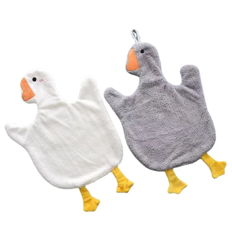 Ręcznik do rąk Cute Cartoon Goose Duck Kitchen Kids toaleta wc myjka typu wisząca mocna absorpcja wody szybkie suszenie